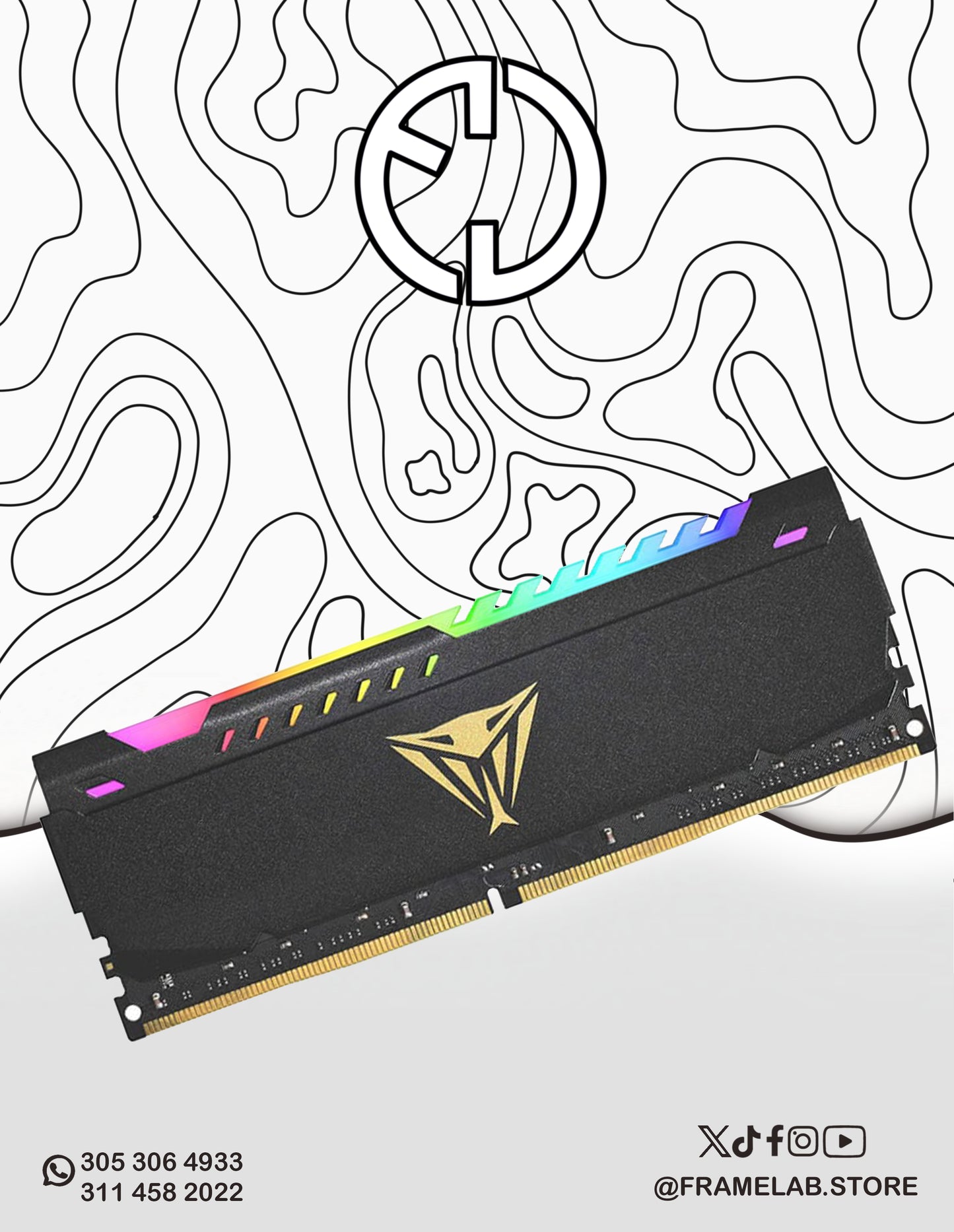 DDR4 8GB PATRIOT VIPER RGB BLACK 3200