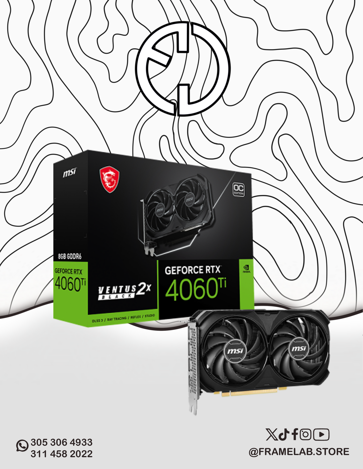 MSI RTX 4060 Ti VENTUS 2X BLACK 8GB OC