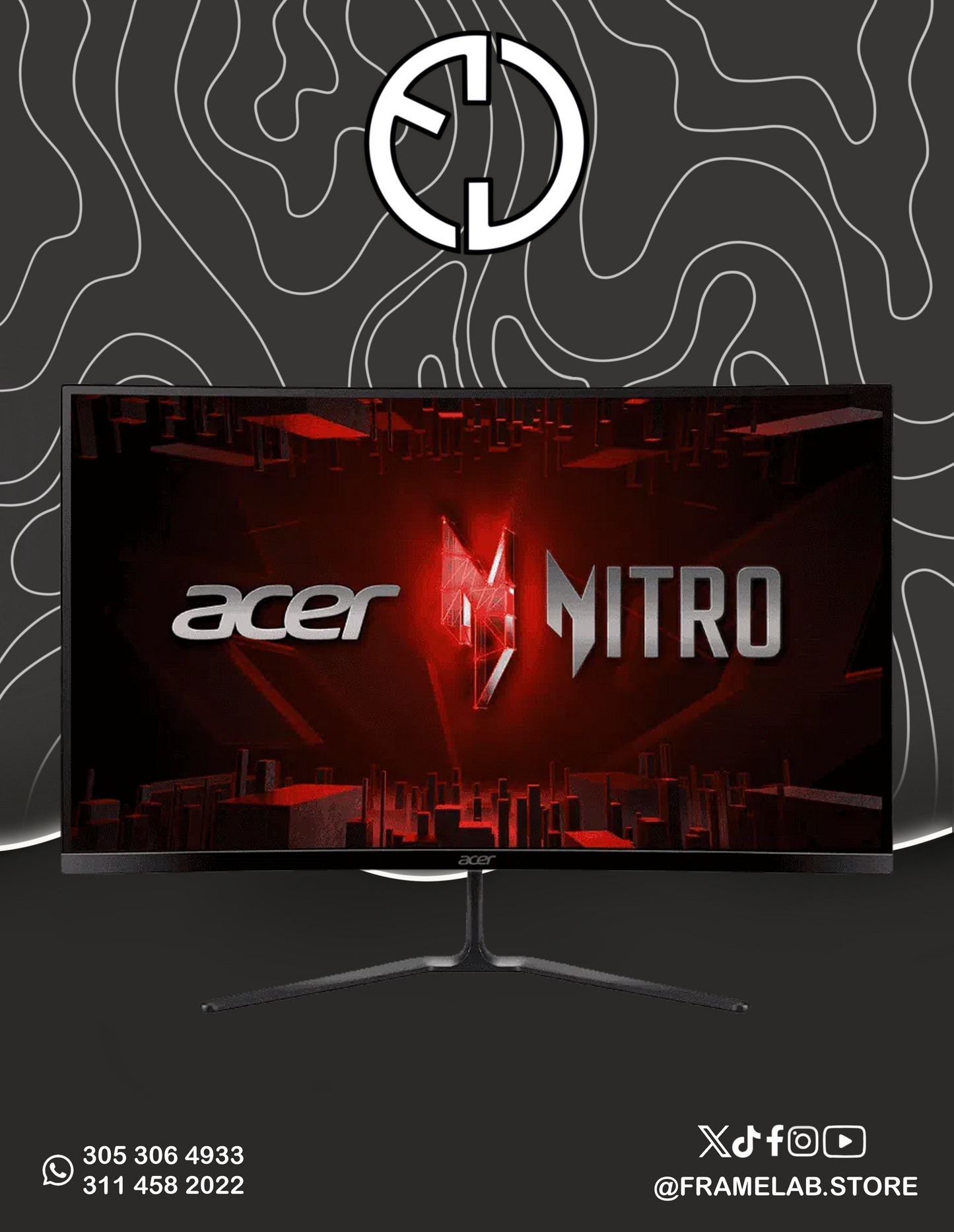 ACER NITRO 27" ED270 CURVO 240HZ, 1MS