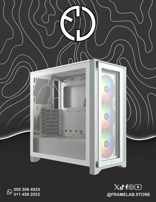 CORSAIR ICUE 4000X RGB, BLANCO