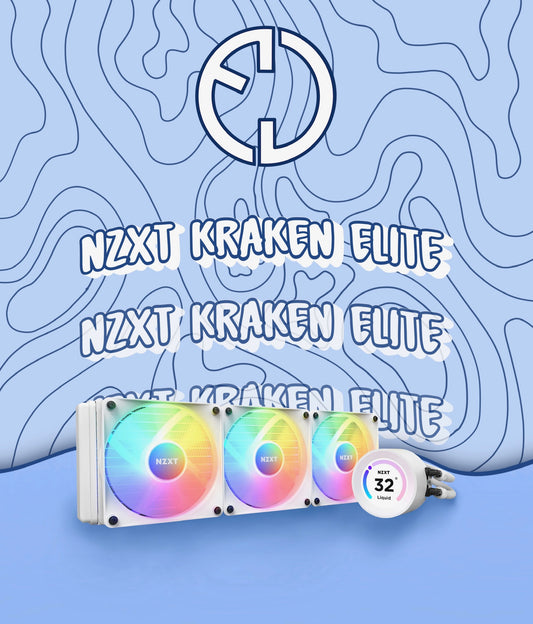 NZXT Kraken Elite - Enfriador líquido de CPU RGB AIO de 14.173 in con pantalla LCD personalizable, bomba de alto rendimiento y 3 ventiladores RGB, color blanco