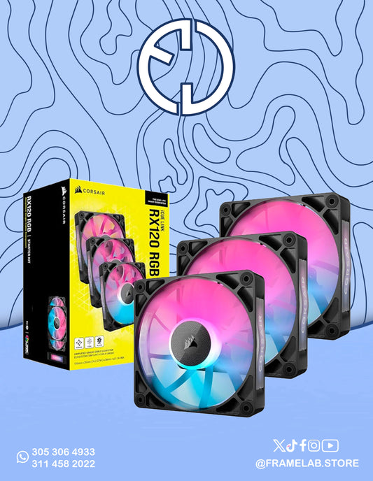 KIT TRIPLE FAN VENTILADOR CORSAIR ICUE LINK RX120 RGB 120MM