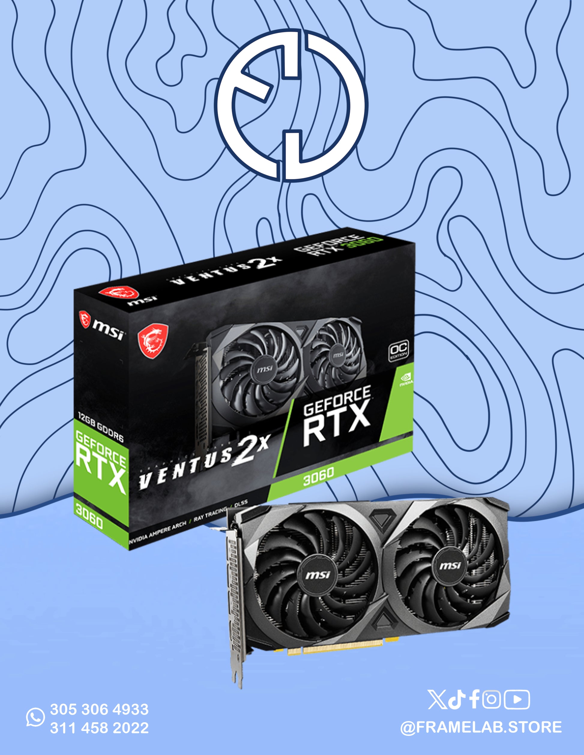 MSI RTX 3060 VENTUS OC 2X 12GB D6